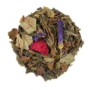 Thé Vert Lov’in Paris Bio en vrac, saveur violette et framboise