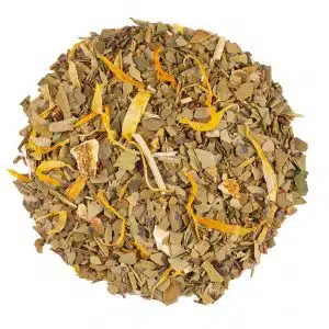 Infusion bio Orange Tonique – Mélange de maté, rooibos et agrumes.