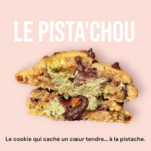 Intérieur du cookie Pista’Chou – cœur fondant à la crème de pistache