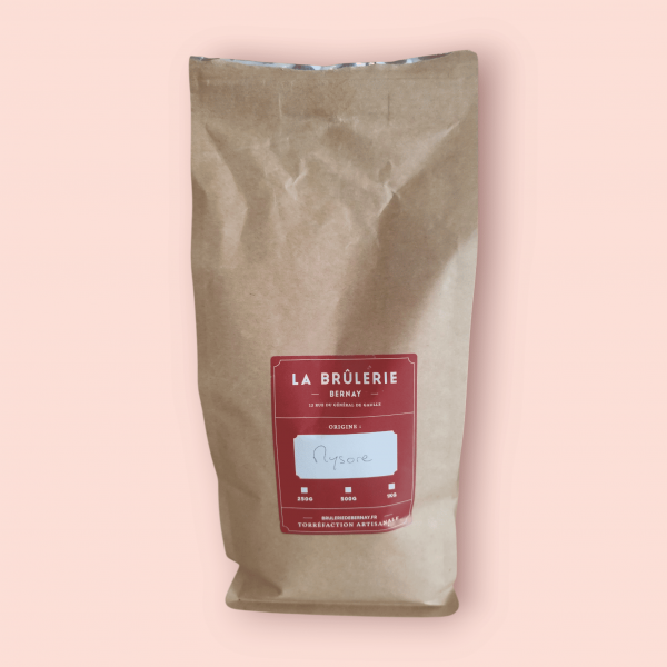 Sac de café en grain Mysore – Brûlerie de Bernay, disponible au salon de thé Célestea au Neubourg en Normandie