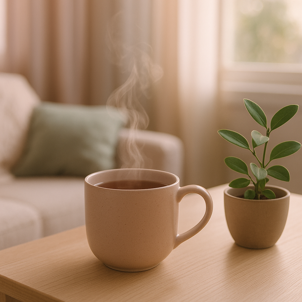 Tasse de thé chaud fumant, source d’antioxydants – Celes’Tea salon de thé en Normandie