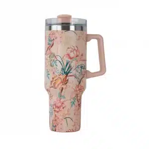Mug isotherme Bali XL 1,2 L Celes’Tea – grand mug à motifs floraux, idéal pour thé ou infusion, design inspiré de Bali.