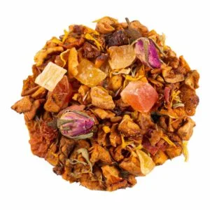 Infusion Verger Doré Celes’Tea aux fruits ananas, papaye et poire – salon de thé Celes’Tea au Neubourg en Normandie