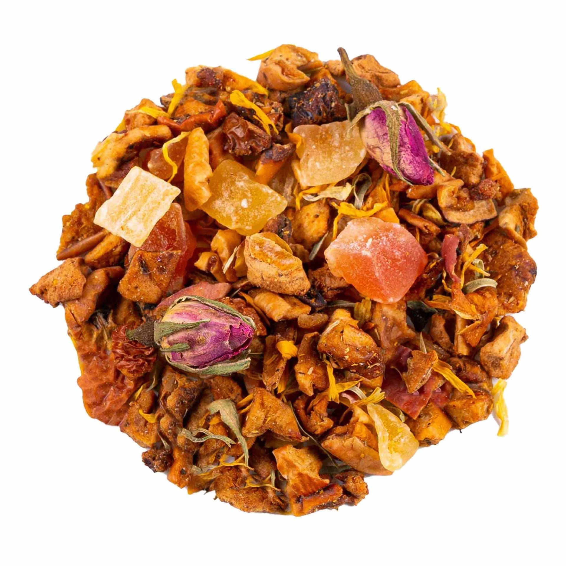 Infusion Verger Doré Celes’Tea aux fruits ananas, papaye et poire – salon de thé Celes’Tea au Neubourg en Normandie