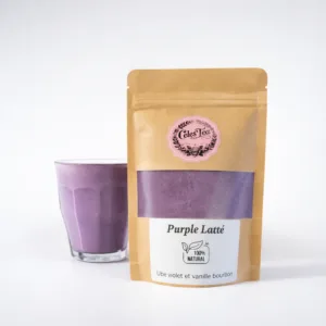 Latté Ube Violet Vanille Bourbon en poudre 100 g Celes’Tea – salon de thé Le Neubourg Normandie