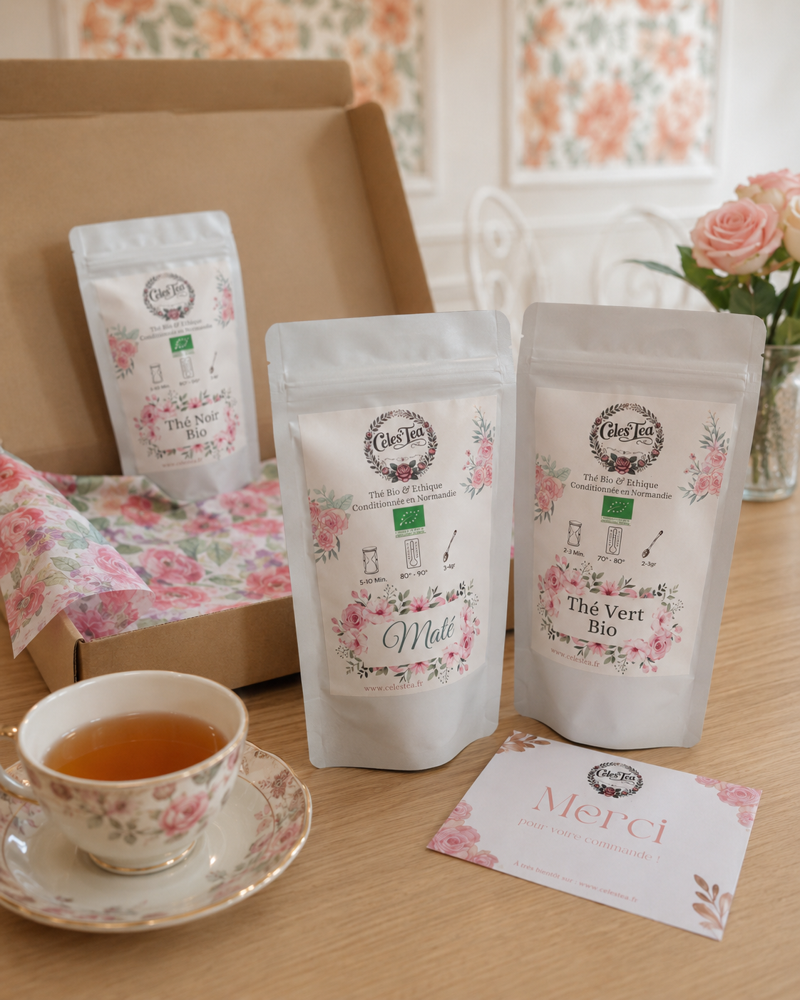 Box Découverte Thé Celes’Tea – Les 4 Essentiels – Coffret 4 Thés en Vrac