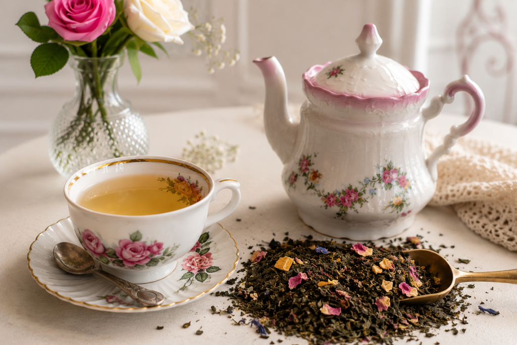 Thé en vrac Celes’Tea avec vraies feuilles et morceaux de fruits